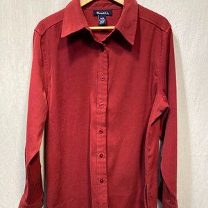 DENIM & CO SHACKET TIERRA COTTA LONG SLEEVE  BUTTON UP SHIRT/ JACKET SIZE LARGE